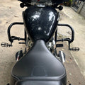 Adjustable Highway Pegs improving rider comfort and control while cornering on Super Meteor 650