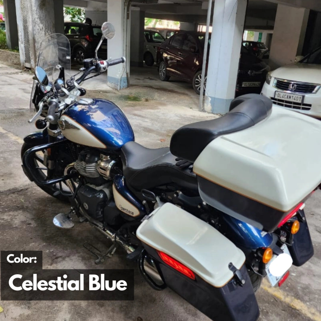 Stainless steel mounting system for Royal Enfield Super Meteor 650 Side Panniers