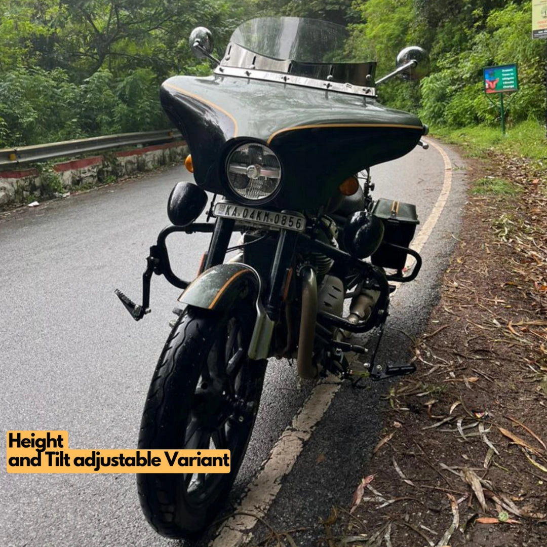 AeeDEA Batwing Fairing enhancing the road presence of Royal Enfield Super Meteor 650