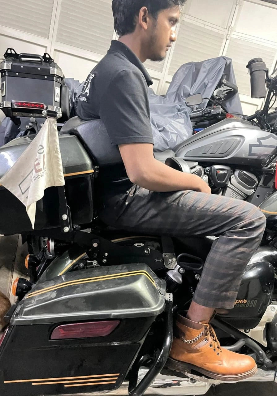 Comfortable pillion armrests on AeeDEA Touring Top Box for long rides