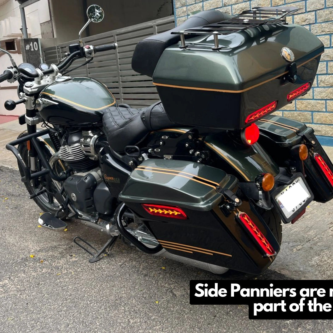 Premium polyurethane finish on AeeDEA Touring Top Box for Royal Enfield Super Meteor 650